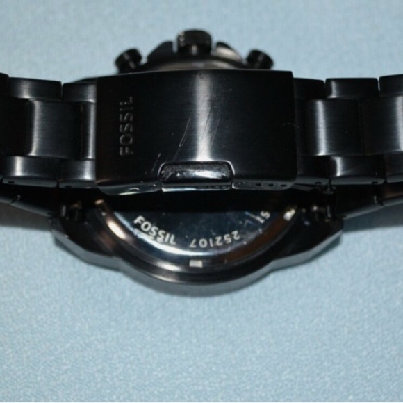 FOSSIL FS5851 CHRONOGRAPH BLACK‎  BRACELET WATCH EUC - Picture 3 of 5